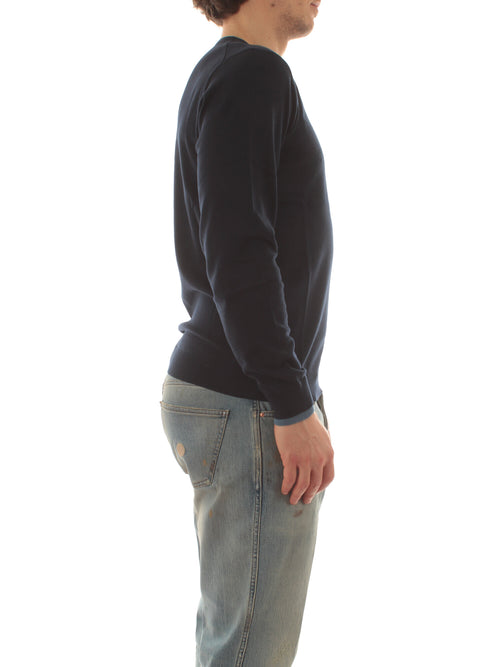 Sun 68 maglia double rib da uomo navy blue