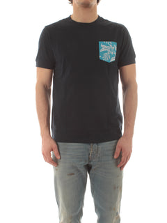 Sun 68 T-shirt pocket contrast da uomo navy blue