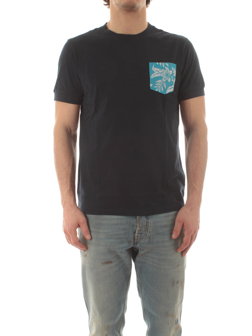 Sun 68 T-shirt pocket contrast da uomo navy blue