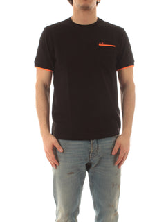 Sun 68 t-shirt piquet small stripes da uomo nero