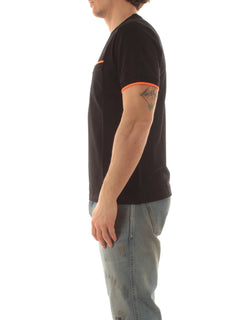 Sun 68 t-shirt piquet small stripes da uomo nero