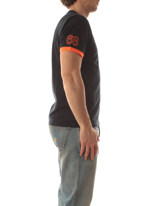 Sun 68 T-shirt logo fluo da uomo navy blue