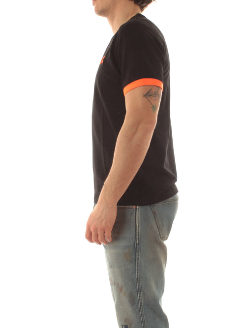 Sun 68 T-shirt logo fluo da uomo nero