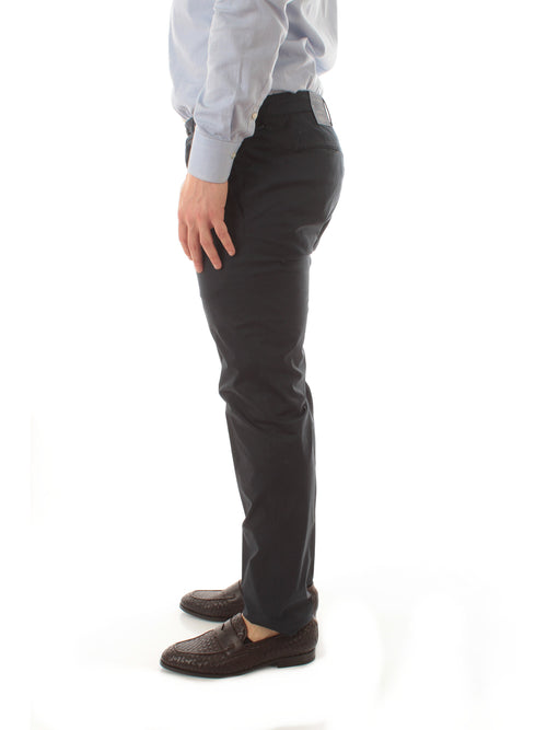 Incotex pantalone in summer popeline da uomo blu scuro