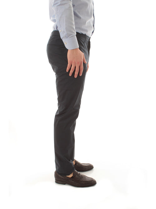 Incotex pantalone in summer popeline da uomo blu scuro