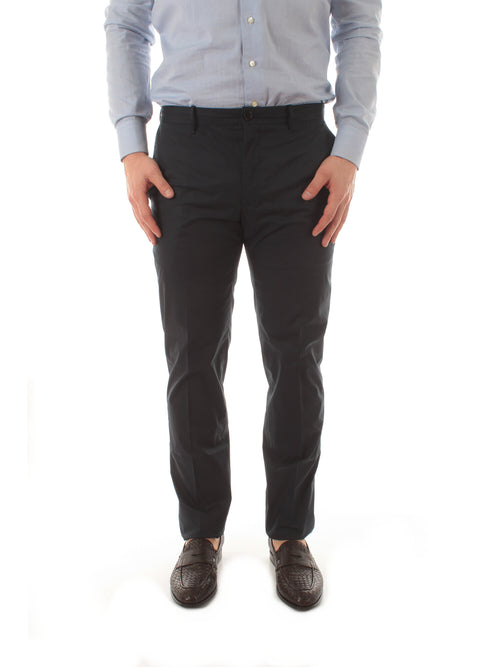 Incotex pantalone in summer popeline da uomo blu scuro