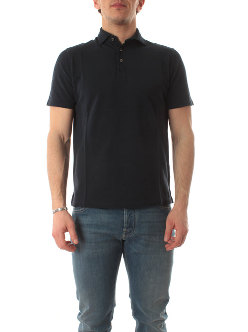Fedeli ZER polo in piquet da uomo blu navy
