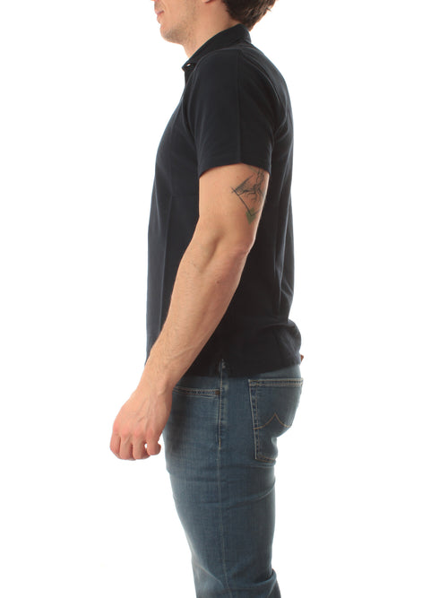 Fedeli ZER polo in piquet da uomo blu navy