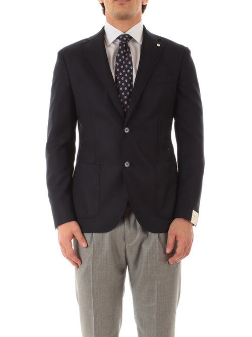 Luigi Bianchi Mantova blazer monopetto da uomo navy blue