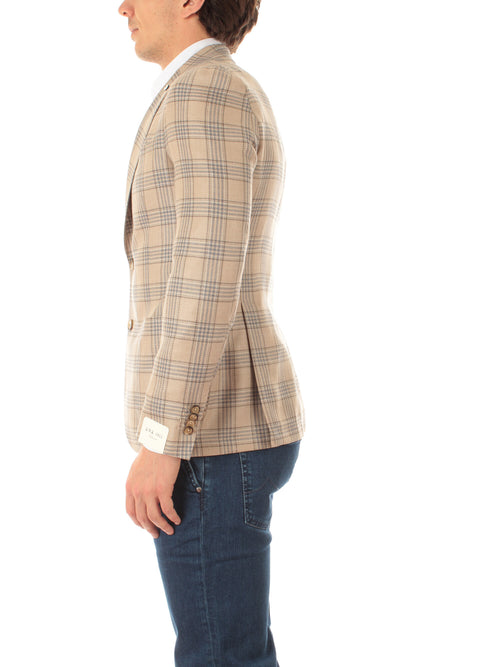 Luigi Bianchi Mantova blazer monopetto da uomo beige