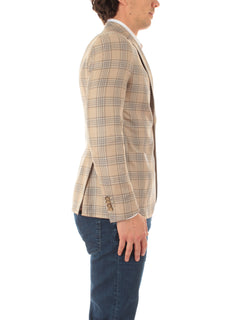 Luigi Bianchi Mantova blazer monopetto da uomo beige