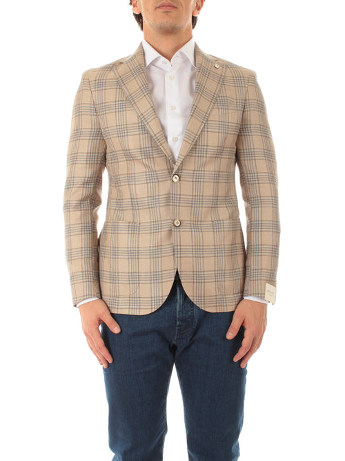 Luigi Bianchi Mantova blazer monopetto da uomo beige