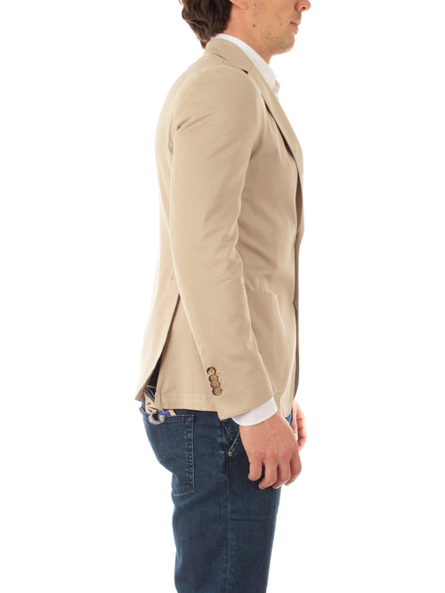 Luigi Bianchi Mantova blazer monopetto da uomo sabbia