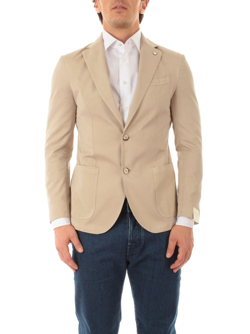 Luigi Bianchi Mantova blazer monopetto da uomo sabbia