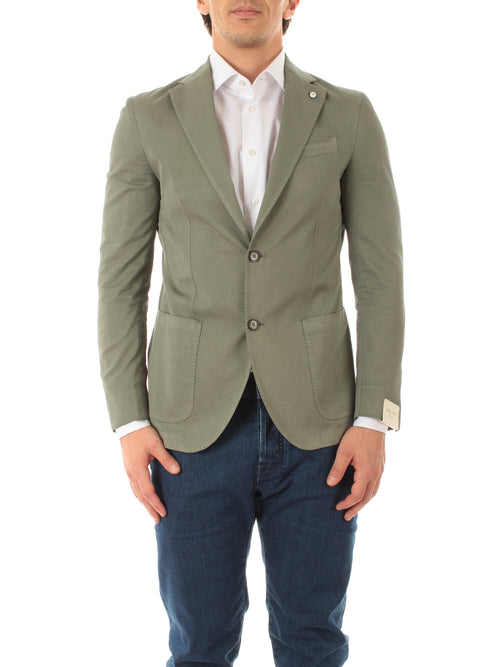 Luigi Bianchi Mantova blazer monopetto da uomo verde salvia