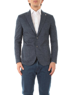 Luigi Bianchi Mantova blazer monopetto da uomo blu