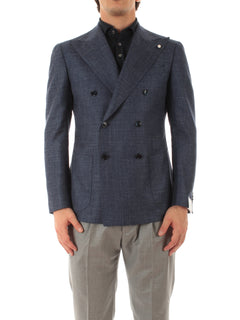 Luigi Bianchi Mantova blazer doppiopetto da uomo blu
