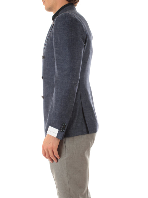 Luigi Bianchi Mantova blazer doppiopetto da uomo blu