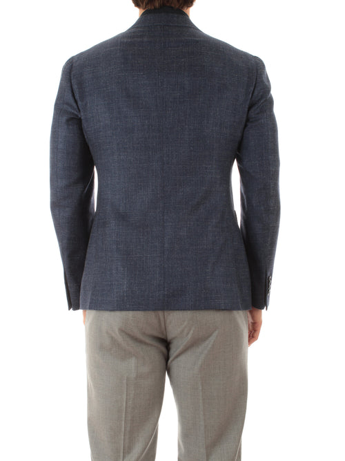 Luigi Bianchi Mantova blazer doppiopetto da uomo blu