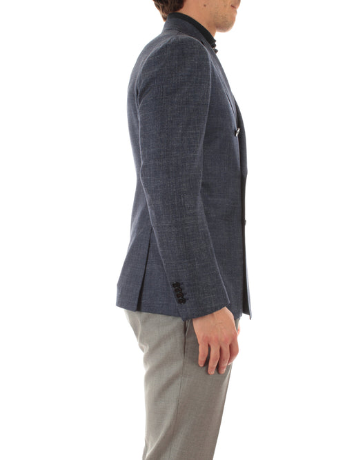 Luigi Bianchi Mantova blazer doppiopetto da uomo blu