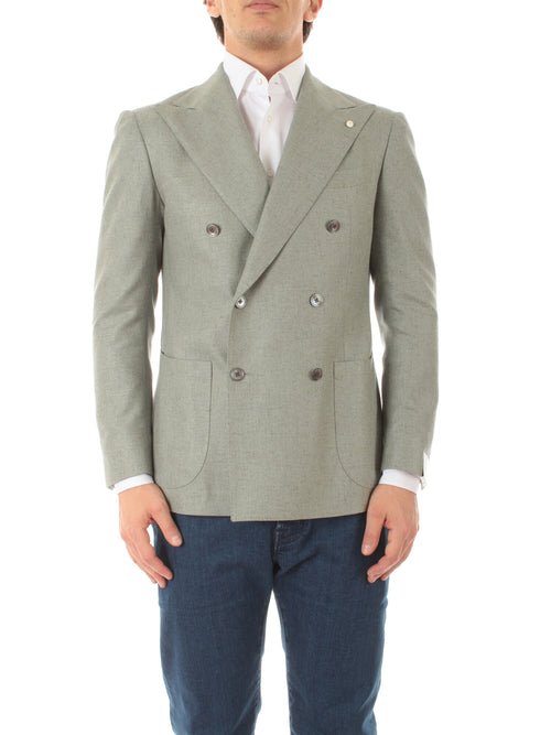 Luigi Bianchi Mantova blazer doppiopetto da uomo salvia