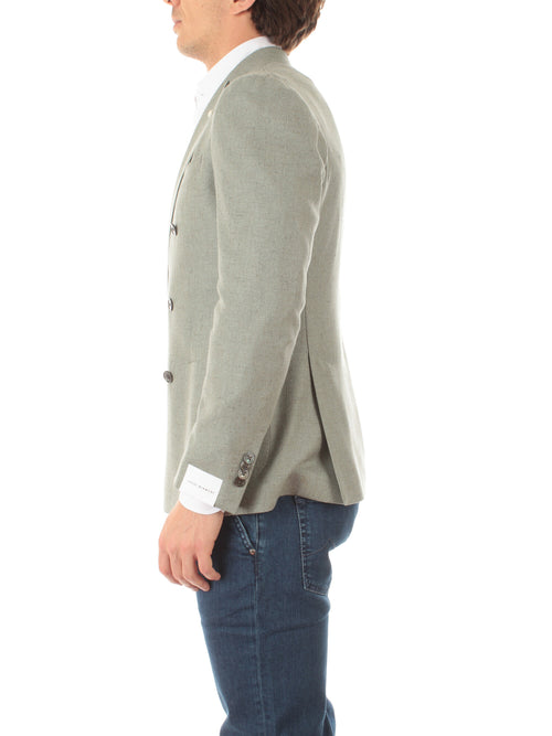 Luigi Bianchi Mantova blazer doppiopetto da uomo salvia
