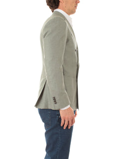 Luigi Bianchi Mantova blazer doppiopetto da uomo salvia