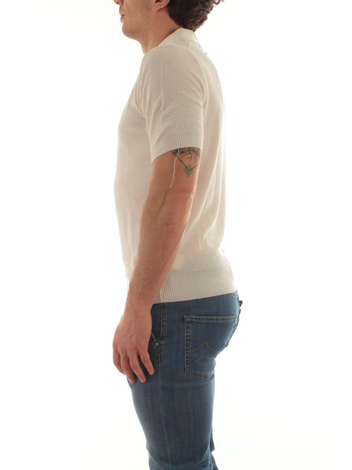 Bruto polo in maglia da uomo bianco