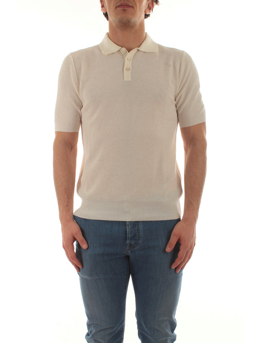 Bruto polo in maglia da uomo bianco