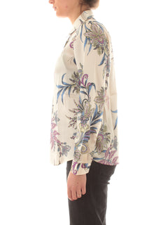 Emme Marella FOCE camicia in twill stampato da donna fondo burro st.