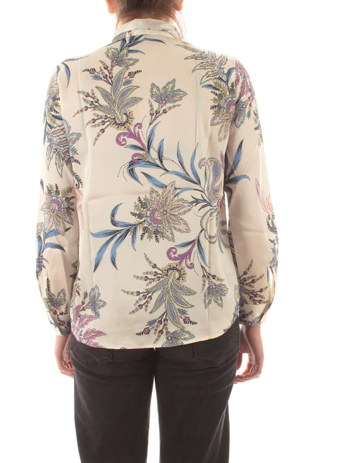 Emme Marella FOCE camicia in twill stampato da donna fondo burro st.