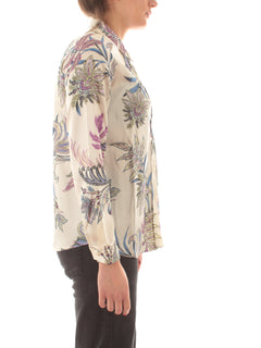 Emme Marella FOCE camicia in twill stampato da donna fondo burro st.