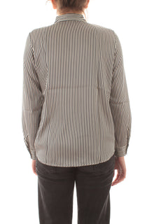 Emme Marella FOCE camicia in twill stampato da donna blu/bianco riga
