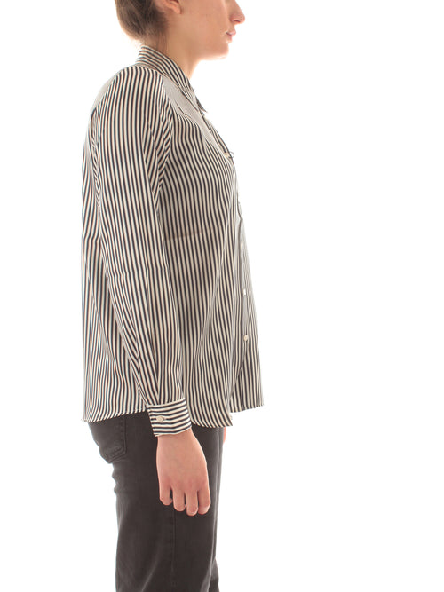 Emme Marella FOCE camicia in twill stampato da donna blu/bianco riga