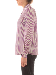 Emme Marella FOCE camicia in twill stampato da donna ciclamino/bianco riga