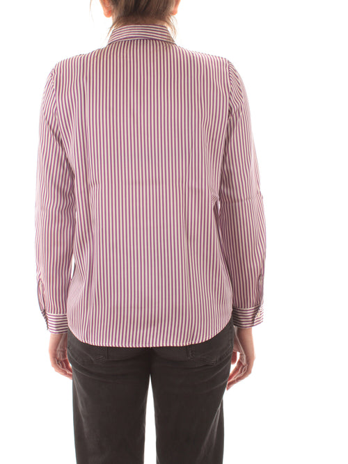 Emme Marella FOCE camicia in twill stampato da donna ciclamino/bianco riga