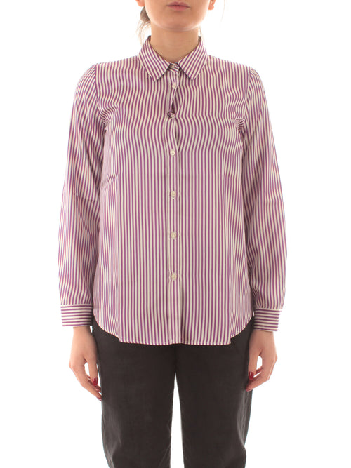 Emme Marella FOCE camicia in twill stampato da donna ciclamino/bianco riga