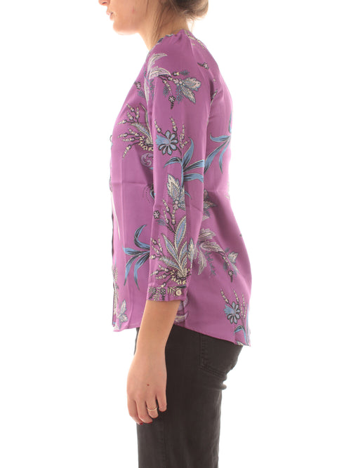 Emme Marella GEOVA blusa in twill stampato da donna ciclamino