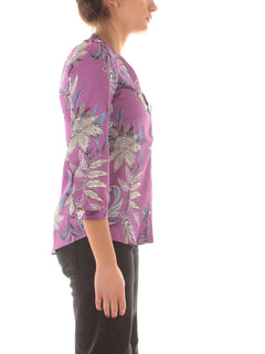 Emme Marella GEOVA blusa in twill stampato da donna ciclamino