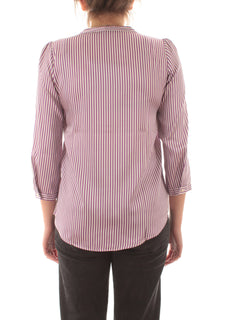 Emme Marella GEOVA blusa in twill stampato da donna ciclamino/bianco