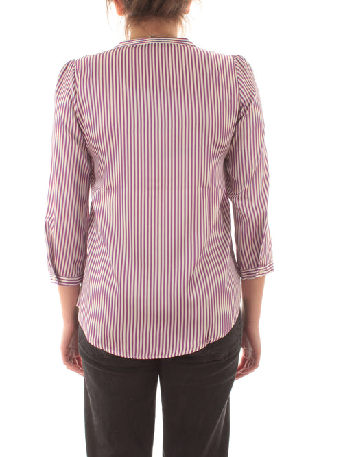 Emme Marella GEOVA blusa in twill stampato da donna ciclamino/bianco