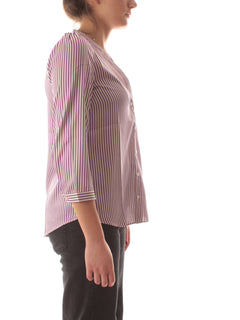 Emme Marella GEOVA blusa in twill stampato da donna ciclamino/bianco