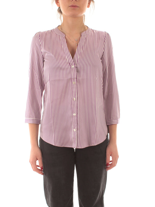 Emme Marella GEOVA blusa in twill stampato da donna ciclamino/bianco