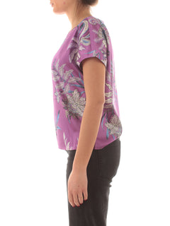 Emme Marella RIPOSO T-shirt in twill da donna ciclamino
