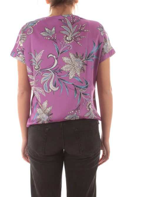 Emme Marella RIPOSO T-shirt in twill da donna ciclamino