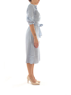 Emme Marella POZZO abito con cintura da donna azzurro/bianco