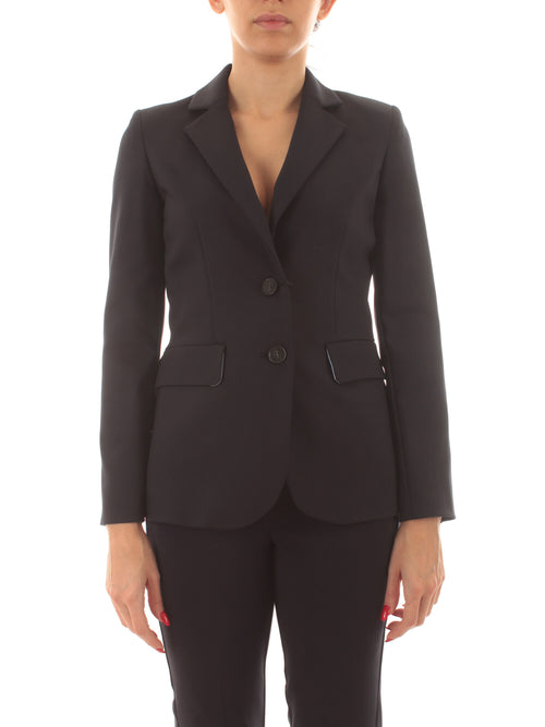 Emme Marella MALIZIA blazer in cotone stretch da donna blu