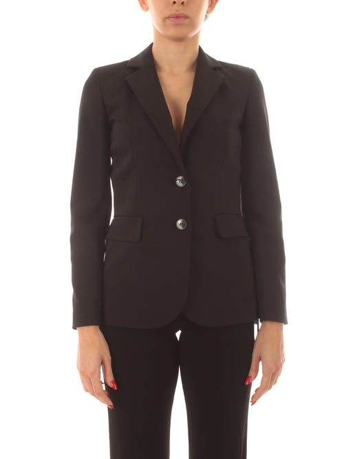 Emme Marella MALIZIA blazer in cotone stretch da donna nero