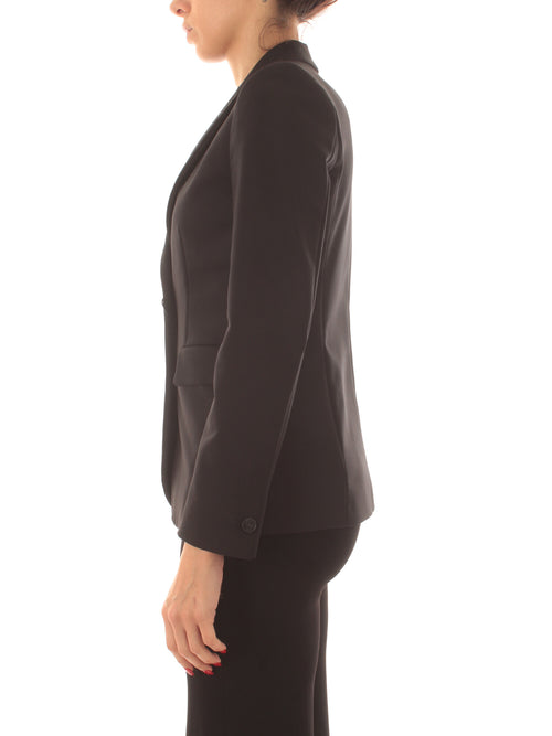 Emme Marella MALIZIA blazer in cotone stretch da donna nero