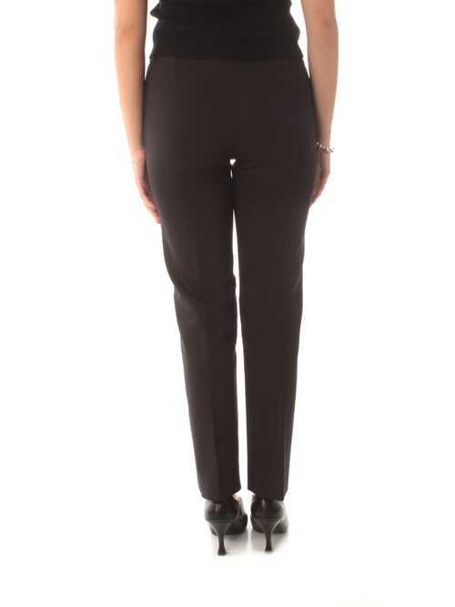 Emme Marella IRLANDA pantalone slim fit in cotone stretch da donna nero